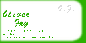oliver fay business card